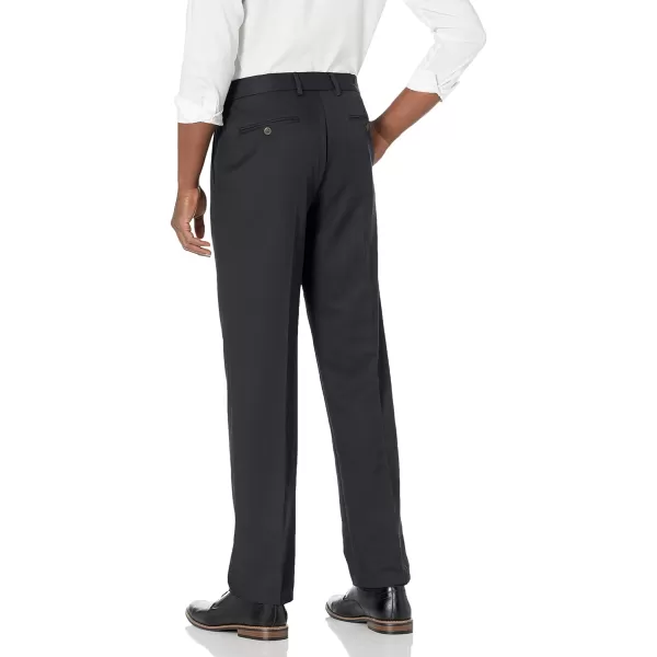 Amazon Essentials Mens ClassicFit ExpandableWaist FlatFront Dress PantRecycled Polyester Black