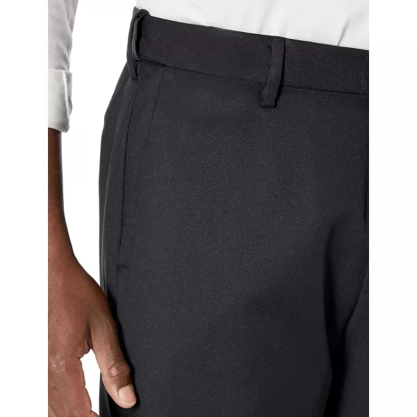 Amazon Essentials Mens ClassicFit ExpandableWaist FlatFront Dress PantRecycled Polyester Black