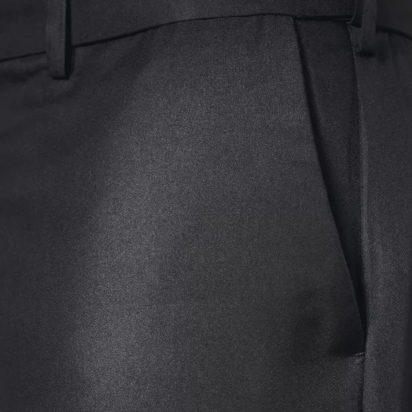 Amazon Essentials Mens ClassicFit ExpandableWaist FlatFront Dress PantRecycled Polyester Black
