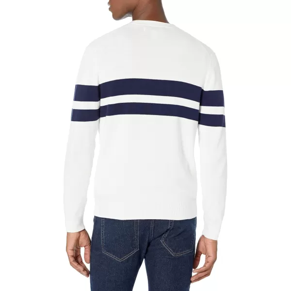 Amazon Essentials Mens Cotton Cardigan SweaterNavy White Rugby Stripe