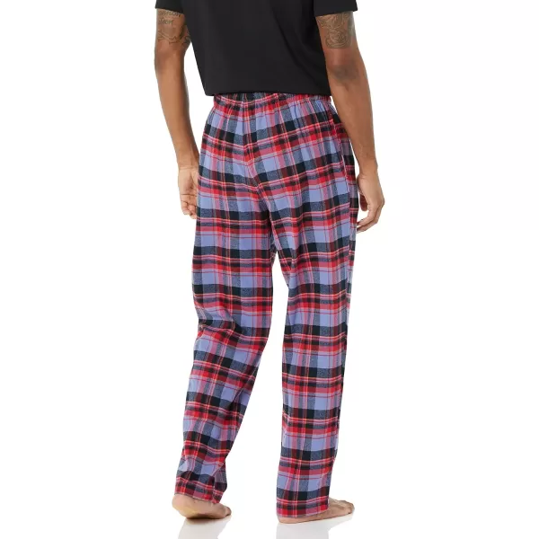 Amazon Essentials Mens Flannel Pajama Pant Available in Big amp TallBlack Blue Mixed Tartan