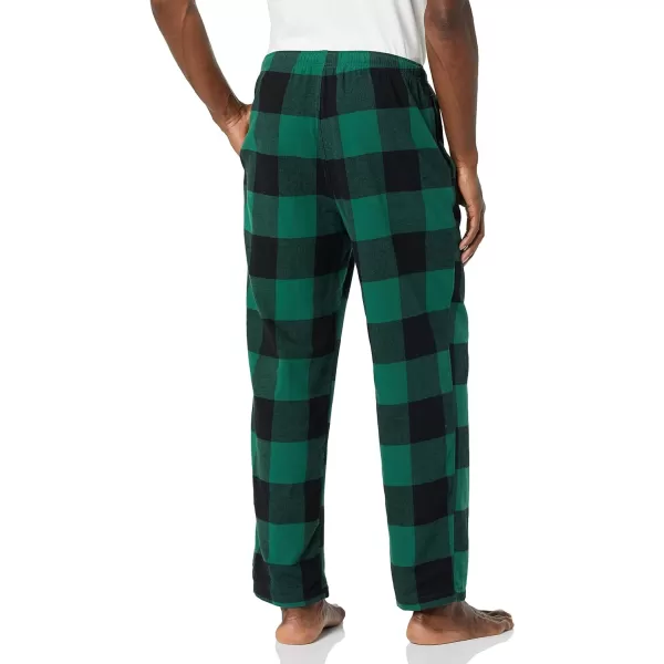 Amazon Essentials Mens Flannel Pajama Pant Available in Big amp TallBlack Green Buffalo Plaid