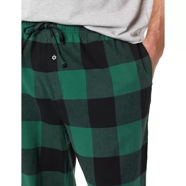 Amazon Essentials Mens Flannel Pajama Pant Available in Big amp TallBlack Green Buffalo Plaid