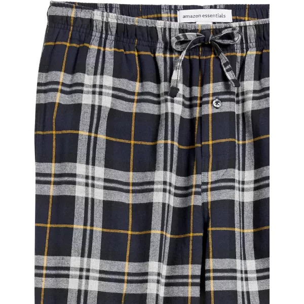 Amazon Essentials Mens Flannel Pajama Pant Available in Big amp TallBlackYellow Plaid