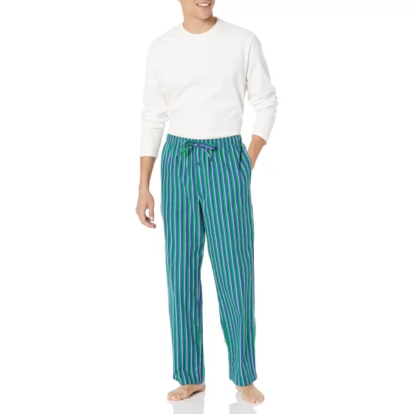 Amazon Essentials Mens Flannel Pajama Pant Available in Big amp TallBlue Green Stripe