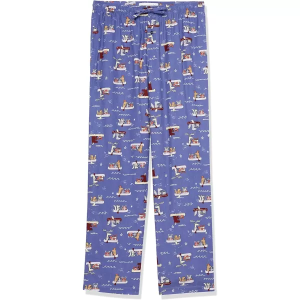 Amazon Essentials Mens Flannel Pajama Pant Available in Big amp TallDeep Blue Boat Party