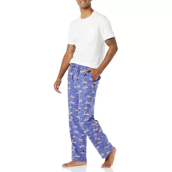 Amazon Essentials Mens Flannel Pajama Pant Available in Big amp TallDeep Blue Boat Party