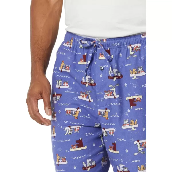 Amazon Essentials Mens Flannel Pajama Pant Available in Big amp TallDeep Blue Boat Party