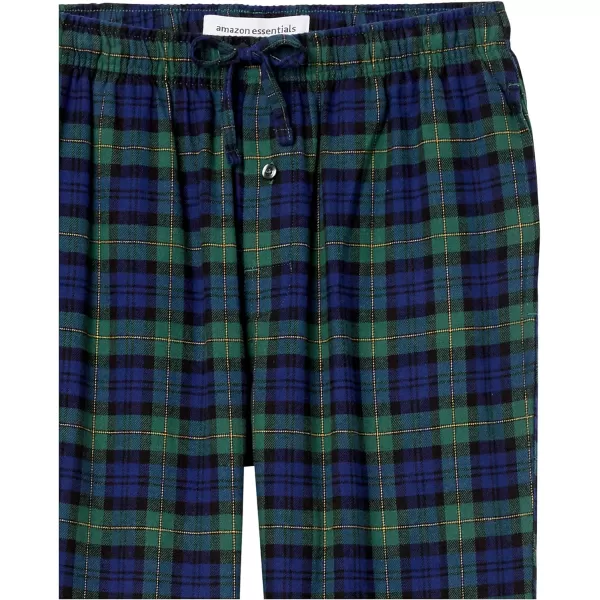 Amazon Essentials Mens Flannel Pajama Pant Available in Big amp TallGreen Royal Blue Tartan Plaid