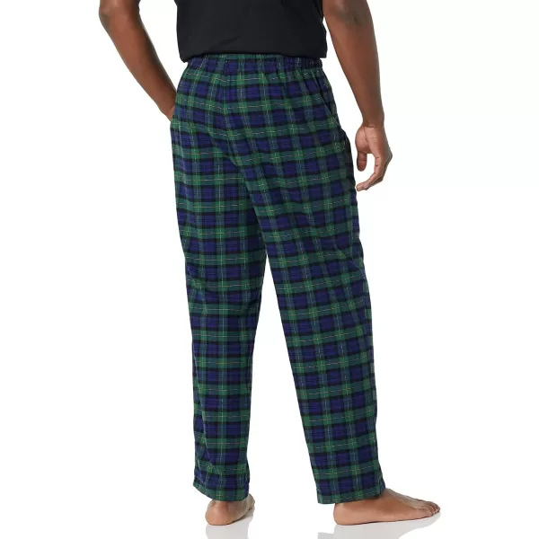 Amazon Essentials Mens Flannel Pajama Pant Available in Big amp TallGreen Royal Blue Tartan Plaid