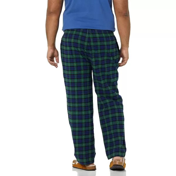 Amazon Essentials Mens Flannel Pajama Pant Available in Big amp TallGreen Royal Blue Tartan Plaid