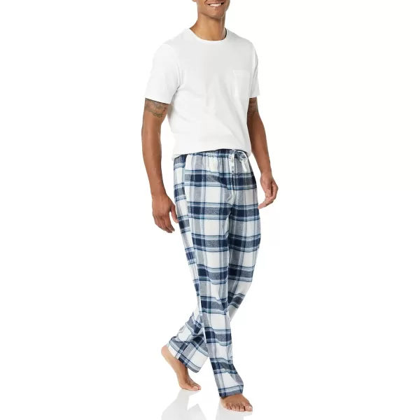 Amazon Essentials Mens Flannel Pajama Pant Available in Big amp TallGrey White Plaid