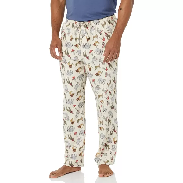 Amazon Essentials Mens Flannel Pajama Pant Available in Big amp TallLight Beige Party Animals