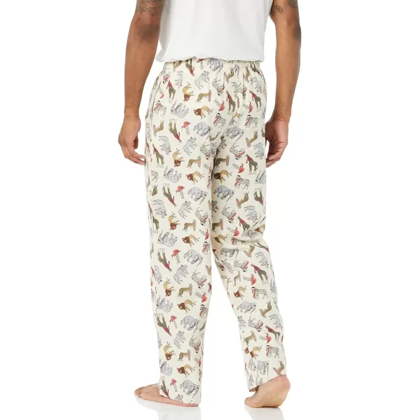 Amazon Essentials Mens Flannel Pajama Pant Available in Big amp TallLight Beige Party Animals