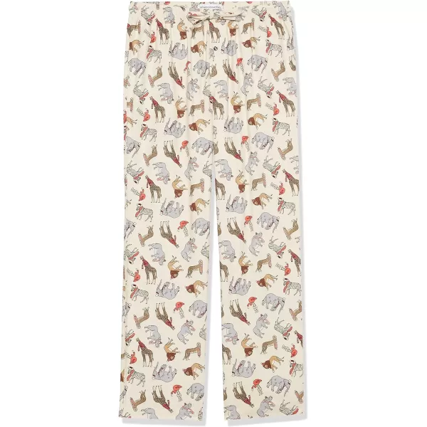 Amazon Essentials Mens Flannel Pajama Pant Available in Big amp TallLight Beige Party Animals