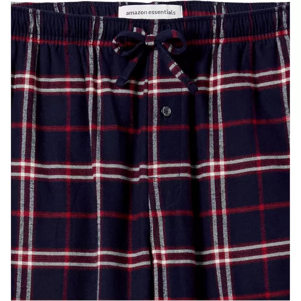 Amazon Essentials Mens Flannel Pajama Pant Available in Big amp TallNavyRed Plaid