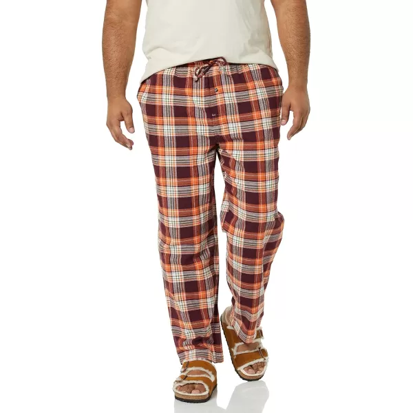 Amazon Essentials Mens Flannel Pajama Pant Available in Big amp TallOrange Plaid