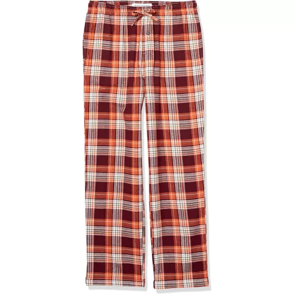 Amazon Essentials Mens Flannel Pajama Pant Available in Big amp TallOrange Plaid