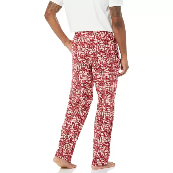 Amazon Essentials Mens Flannel Pajama Pant Available in Big amp TallRed Mono Santa