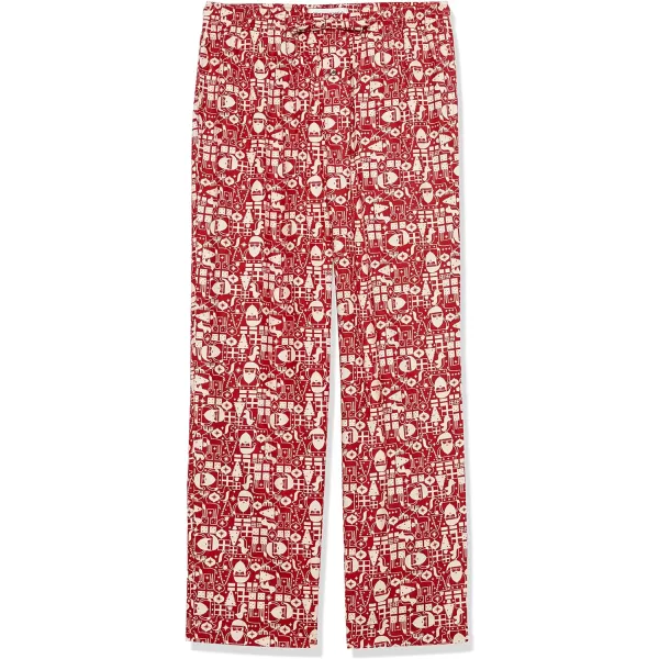 Amazon Essentials Mens Flannel Pajama Pant Available in Big amp TallRed Mono Santa