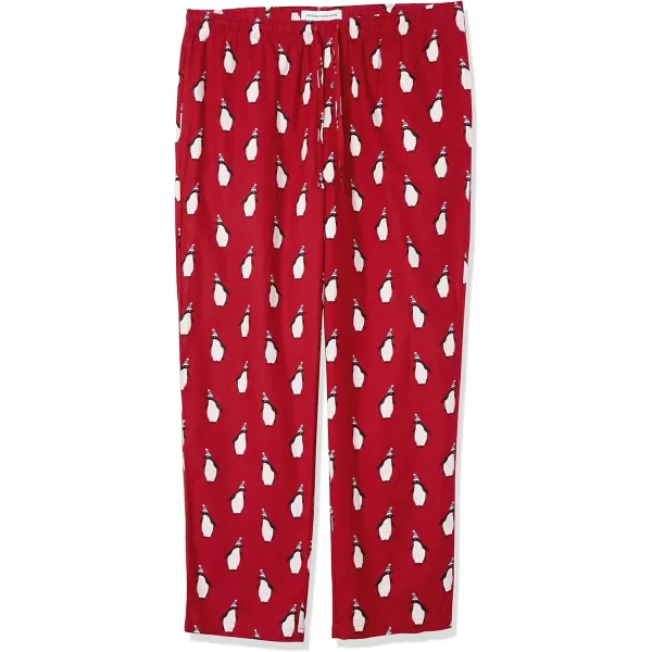 Amazon Essentials Mens Flannel Pajama Pant Available in Big amp TallRed Penguin