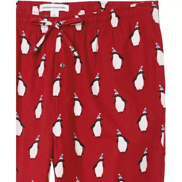 Amazon Essentials Mens Flannel Pajama Pant Available in Big amp TallRed Penguin