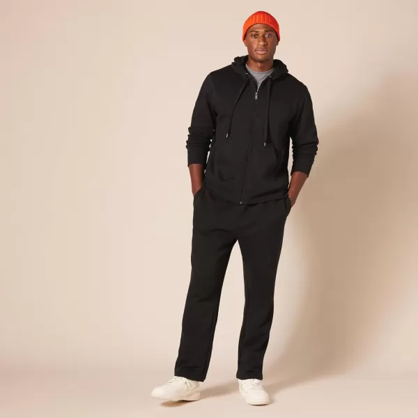 Amazon Essentials Mens FullZip Hooded Fleece Sweatshirt Available in Big amp TallBlack