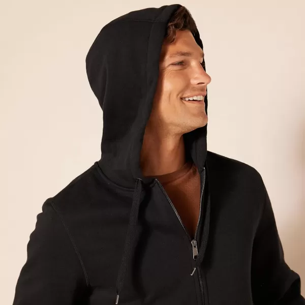 Amazon Essentials Mens FullZip Hooded Fleece Sweatshirt Available in Big amp TallBlack