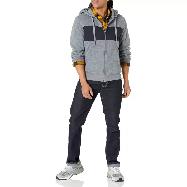 Amazon Essentials Mens FullZip Hooded Fleece Sweatshirt Available in Big amp TallBlack Grey Heather
