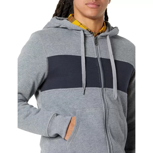 Amazon Essentials Mens FullZip Hooded Fleece Sweatshirt Available in Big amp TallBlack Grey Heather