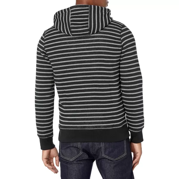 Amazon Essentials Mens FullZip Hooded Fleece Sweatshirt Available in Big amp TallBlack Stripe