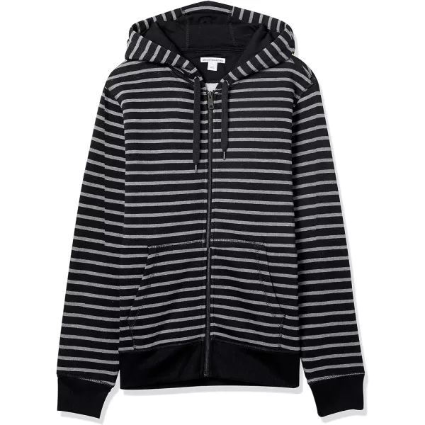 Amazon Essentials Mens FullZip Hooded Fleece Sweatshirt Available in Big amp TallBlack Stripe