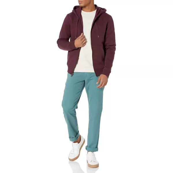 Amazon Essentials Mens FullZip Hooded Fleece Sweatshirt Available in Big amp TallBurgundy