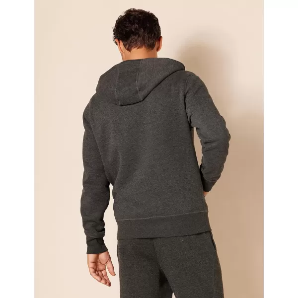 Amazon Essentials Mens FullZip Hooded Fleece Sweatshirt Available in Big amp TallCharcoal Heather