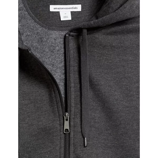 Amazon Essentials Mens FullZip Hooded Fleece Sweatshirt Available in Big amp TallCharcoal Heather