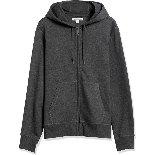 Amazon Essentials Mens FullZip Hooded Fleece Sweatshirt Available in Big amp TallCharcoal Heather