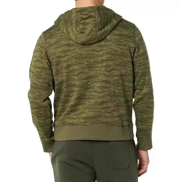 Amazon Essentials Mens FullZip Hooded Fleece Sweatshirt Available in Big amp TallGreen Abstract Camo