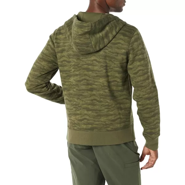 Amazon Essentials Mens FullZip Hooded Fleece Sweatshirt Available in Big amp TallGreen Abstract Camo