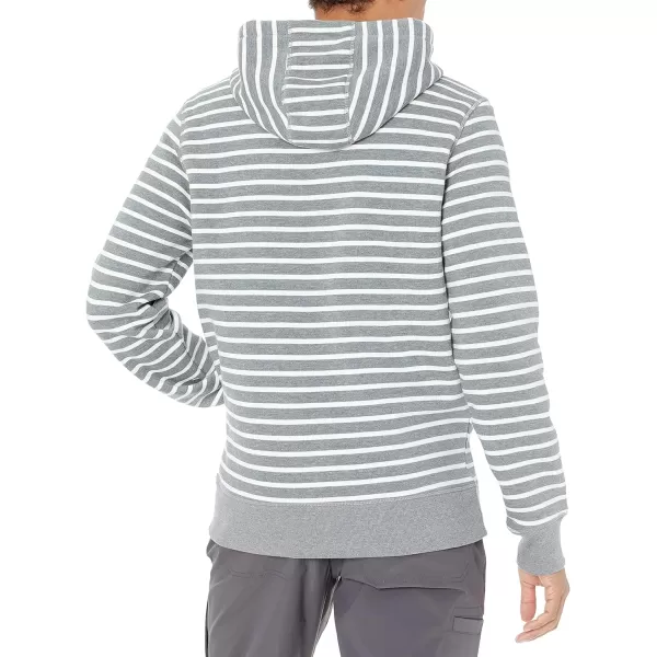 Amazon Essentials Mens FullZip Hooded Fleece Sweatshirt Available in Big amp TallGrey Heather Stripe