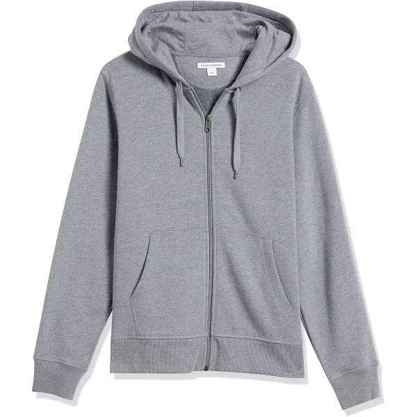 Amazon Essentials Mens FullZip Hooded Fleece Sweatshirt Available in Big amp TallLight Grey Heather