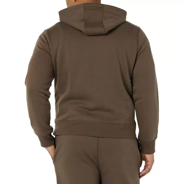 Amazon Essentials Mens FullZip Hooded Fleece Sweatshirt Available in Big amp TallMedium Brown