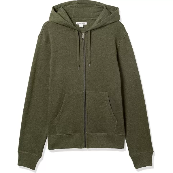 Amazon Essentials Mens FullZip Hooded Fleece Sweatshirt Available in Big amp TallOlive Heather