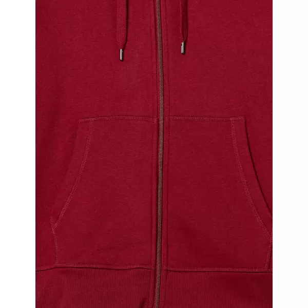 Amazon Essentials Mens FullZip Hooded Fleece Sweatshirt Available in Big amp TallRed