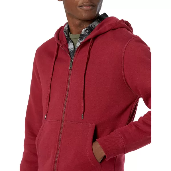 Amazon Essentials Mens FullZip Hooded Fleece Sweatshirt Available in Big amp TallRed