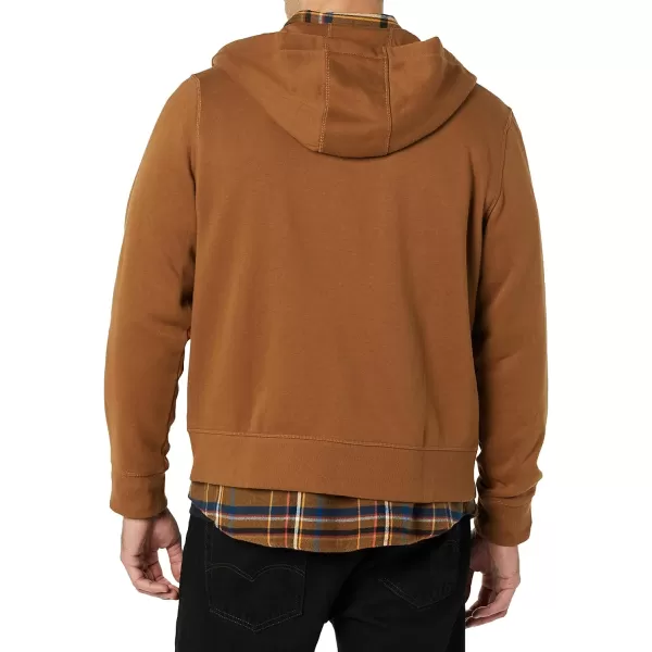 Amazon Essentials Mens FullZip Hooded Fleece Sweatshirt Available in Big amp TallToffee Brown