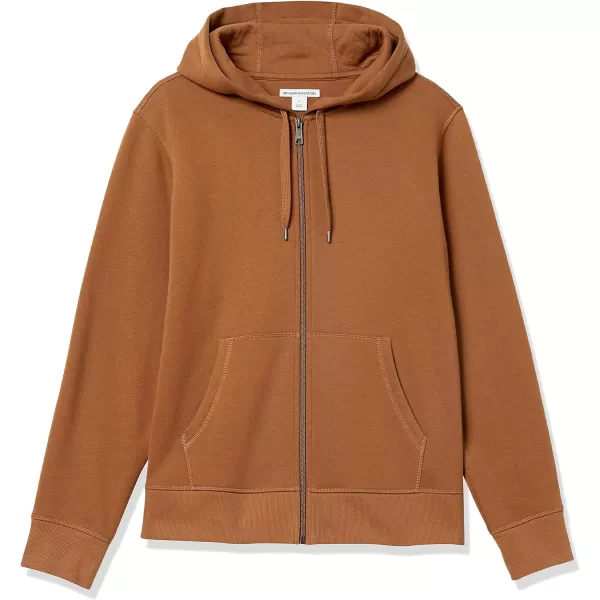 Amazon Essentials Mens FullZip Hooded Fleece Sweatshirt Available in Big amp TallToffee Brown