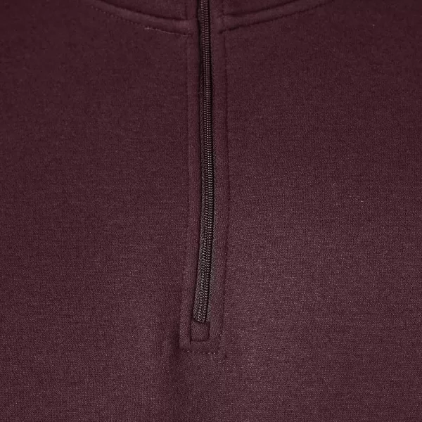 Amazon Essentials Mens LongSleeve QuarterZip Fleece SweatshirtBurgundy