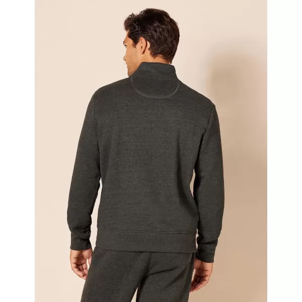 Amazon Essentials Mens LongSleeve QuarterZip Fleece SweatshirtCharcoal Heather