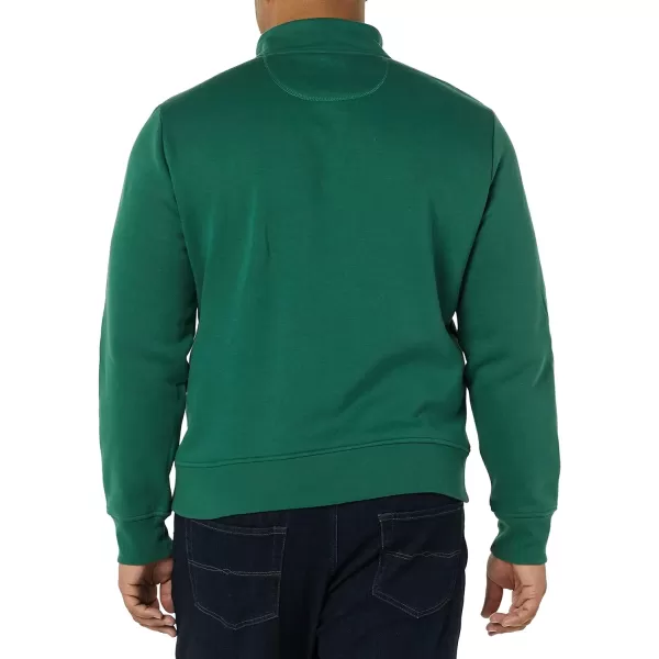 Amazon Essentials Mens LongSleeve QuarterZip Fleece SweatshirtGreen