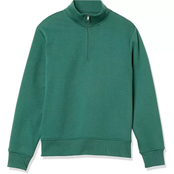 Amazon Essentials Mens LongSleeve QuarterZip Fleece SweatshirtGreen